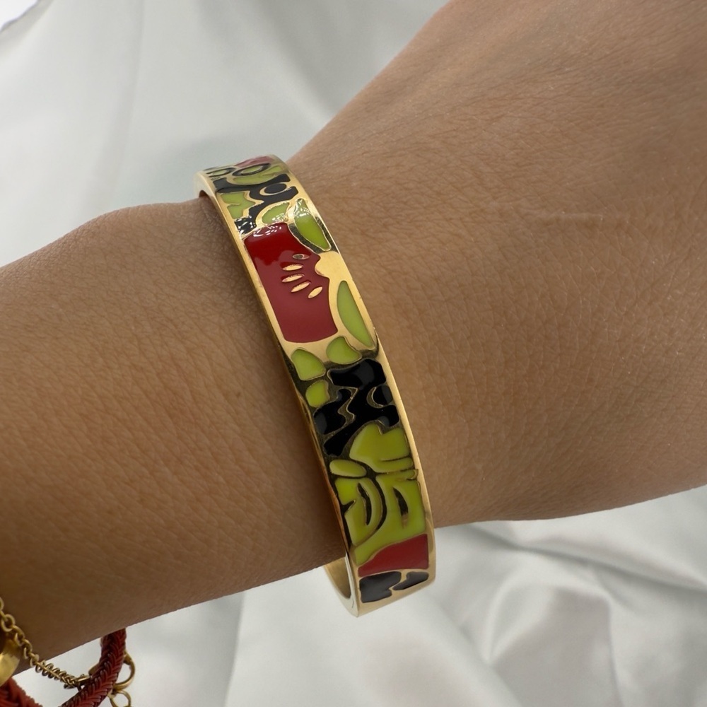 Colorful Enamel Bangle Bracelet - Picture 3 of 8